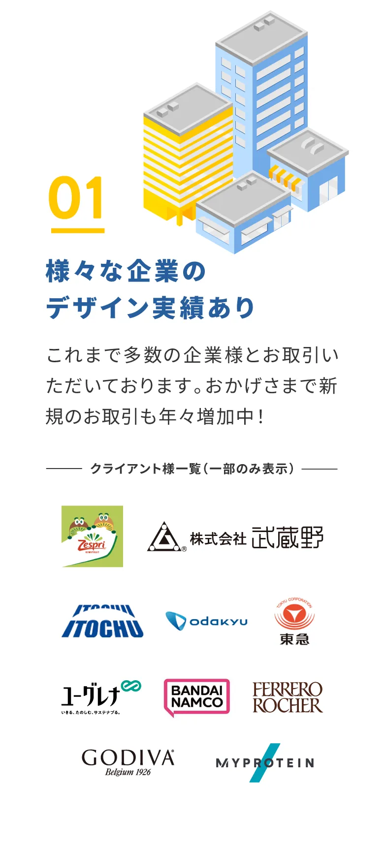 理由1：様々な企業のデザイン実績あり