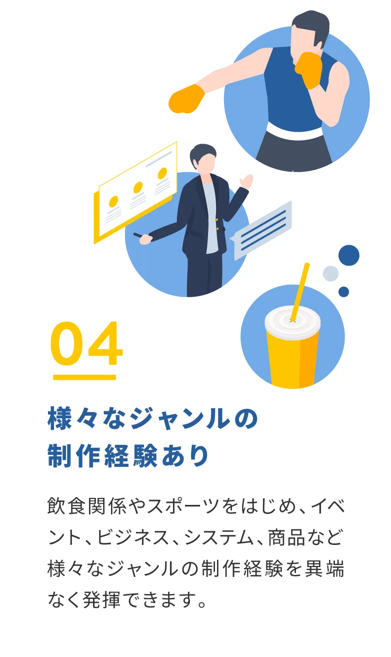 理由4：様々なジャンルの制作経験あり